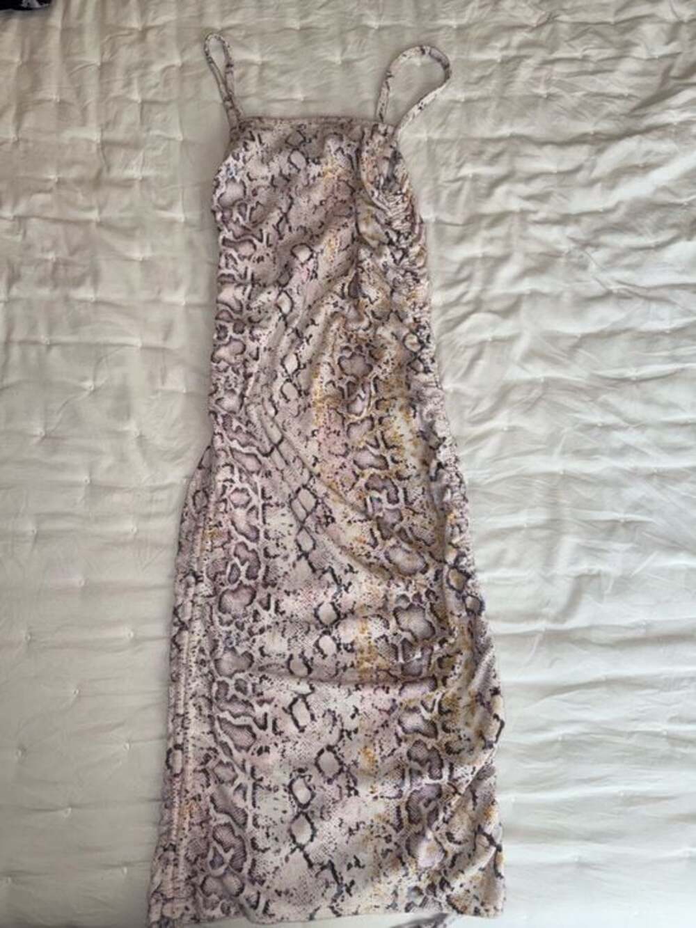 Forever 21 Snake Print Dress in Lavender, Yellow and Cream